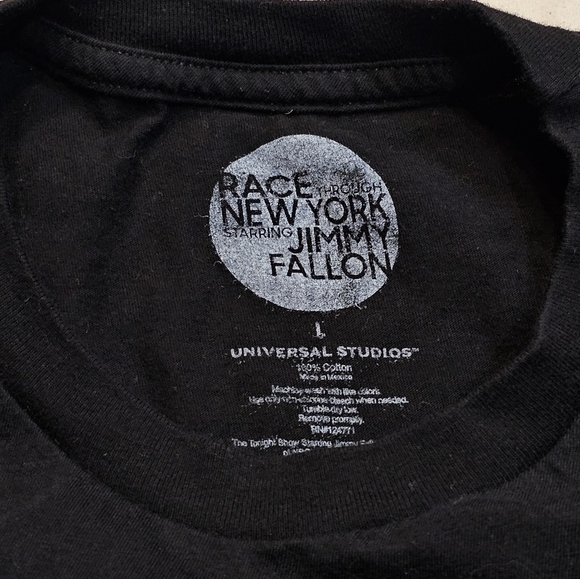 Race Through New York Starring Jimmy Fallon Black T-Shirt Large Legend Hip Hop - Picture 3 of 4